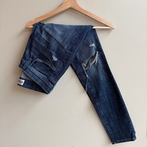 WildFox Dark Blue Distressed Skinny Jeans
